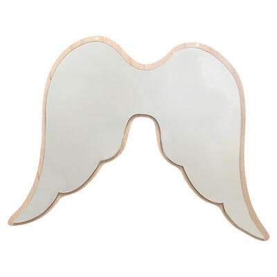 

Acrylic Mirror Wall Sticker Angel Pattern Wood Grain Wall Paster Room Decor
