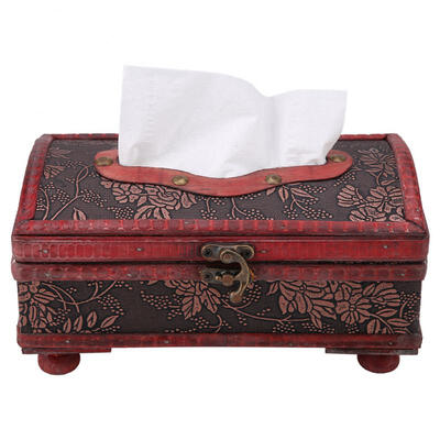 

Greensen Retro Lock Buckle Type Tissue Box Cover Holder Living Room Decoration