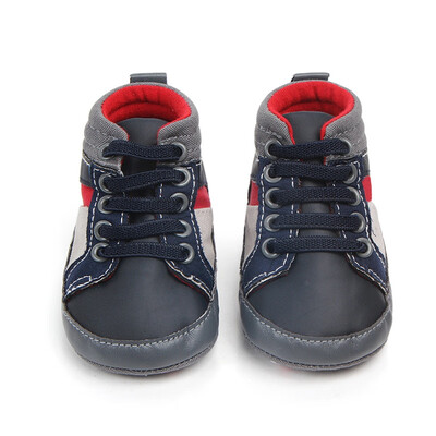 

Arrival High Top Sneakers Baby Boys Shoesborn Infant Solid Pu Leather Soft Sole No-slip First Walker Toddler Crib Shoe