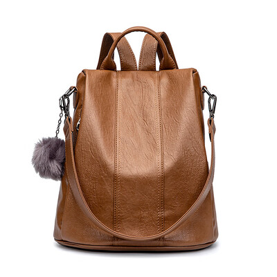 

Backpack Mummy bag large-capacity anti-theft bag wild fashion casual soft leather backpack