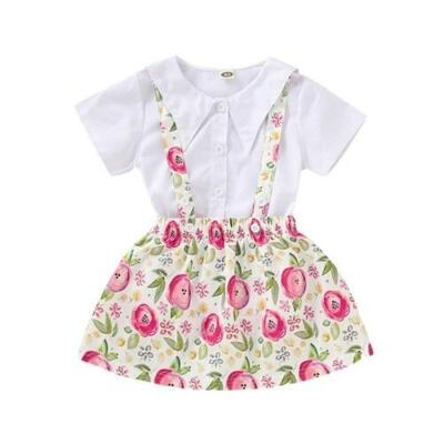 

Newborn Toddler Baby Girl Strap Floral Top Overall Skirt Dress Outfit Clothes