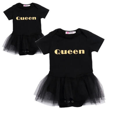 

Newborn Baby Girls Queen Bodysuit Tutu Skirt Romper Jumpsuit Playsuit Clothes 0-24M