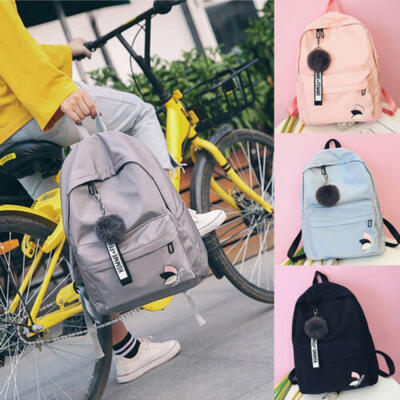 

Women Canvas Shoulder Backpack School Rucksack Travel Satchel Embroidery Bag