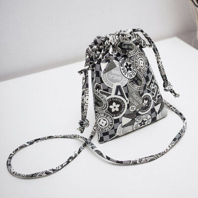 

Women Casual Handbags Girls Print Harness Versatile Bag Messenger Drawstring Simple Retro Mini Shoulder Bags