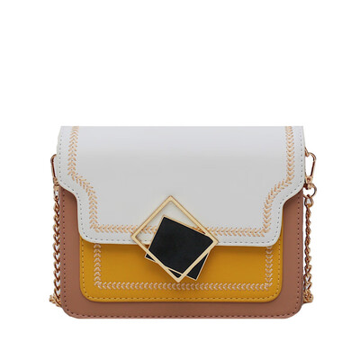 

Korean version ins personality lock chain bag slung fashion wild shoulder bag