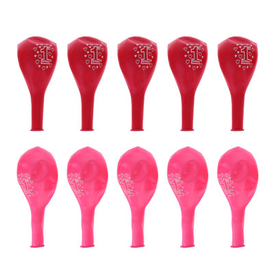 

10pcs Girls Boys 1st Baby Birthday Party Printed Pearlised Balloons Decor