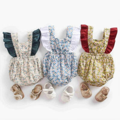 

Newborn Baby Girl Floral Ruffle Romper Bodysuit Jumpsuit OutfitS Sunsuit 0-24M