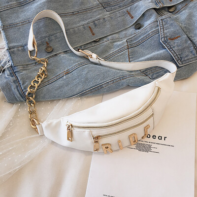

Chest bag female 2019 new Korean version of the tide fashion sports running wild Messenger small pockets ins personality letters