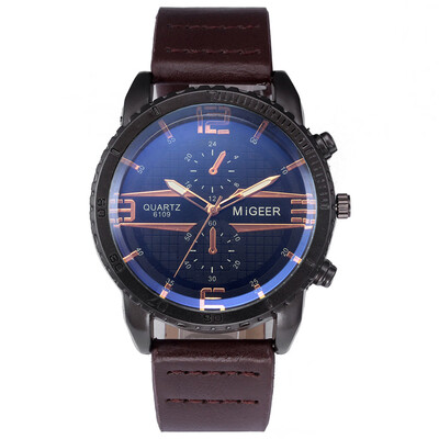 

Gobestart MIGEER High-End Fashion Mens Stainless Steel Watch Analog Alloy Quartz Watch