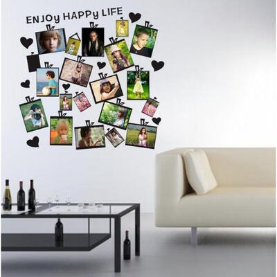 

20 PCS Picture Photo Frame Set Wall Black Sticker Vinyl Decal Decor Home Art DIY