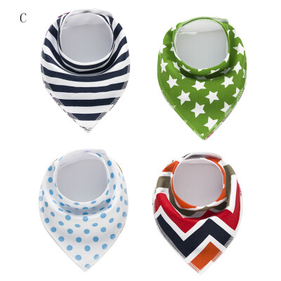 

Cotton Baby Bibs Newborn Triangle Feeding Nursing Bandana Burp Cloths 4Pcs