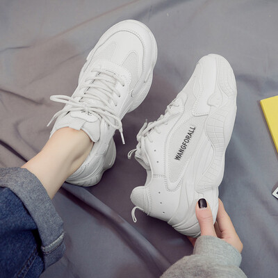 

Summer 2019 new Hong Kong flavor shoes sports Torre womens shoes summer Korean version of Joker net red white shoes spring tide s