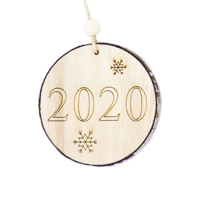 

Christmas Tree Pendant Bark Pentagram Carving Letters Snowflake Carved Wooden Round Pendant Indoor Holiday Decoration