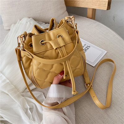 

Net red Lingge bag fashion ins mini bucket bag new 2019 Korean version of Joker shoulder slung bag