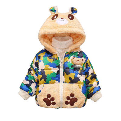 

Toddler Baby Girl Boy Camouflage Print Winter Warm Jacket Hooded Windproof Coat