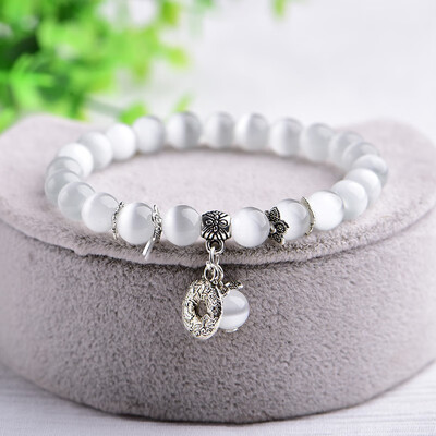 

Small fresh white cat eye bracelet crystal fashion wild jewelry