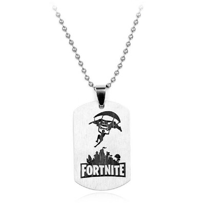 

Game Peripheral Accessories Fortnite Logo Printing Necklace Stainless Steel Pendant Necklaces Beads Chain Men Women Memento Jewelr
