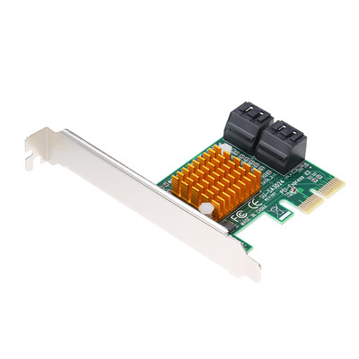 

PCI-E X2 to 4 Port SATA3 6Gbps Card Express Card SSD Tiering Controller Adapter with Driver CD for Big&Small PC Case
