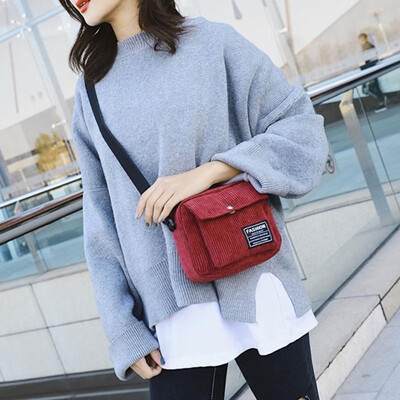 

Fashion Women Corduroy Shoulder Bag Square Single Shoulder Messenger Bag Phone Small Crossbody Bags
