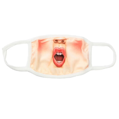 

Funny Unisex 3d Printed Mouth Mask Human Face Mouth-Muffle Ear Loop Anti-Dust Creative Mouth Gauze Mask