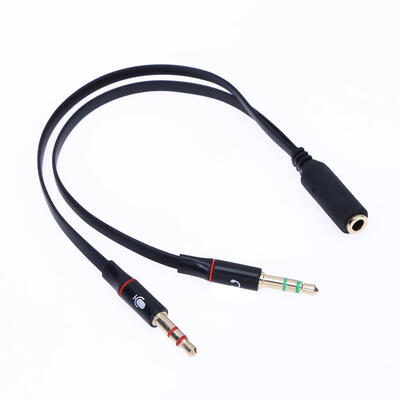 

35mm 1 to 2 Audio Cable Single-hole Computer Headphone Mic Adapter