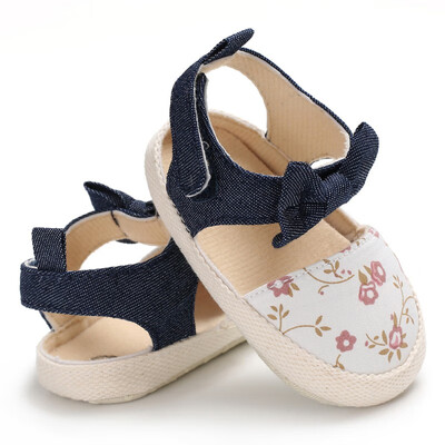 

2018 Summer Fashion Baby Girl Toddler canvas flat with Shoes Small Fresh Printing Princess Sandals