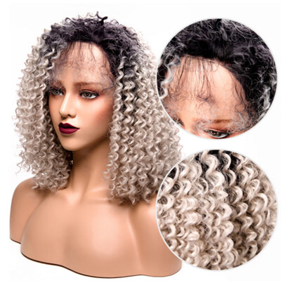 

〖Follure〗Brazilian Less Lace Front Full Wig Curly Wave Gradient Explosive Head Women Wigs