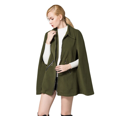 

Toponeto Women Ladies Winter Zipper Pocket Lapel Loose Irregular Hairy Shirt Coat Cloak