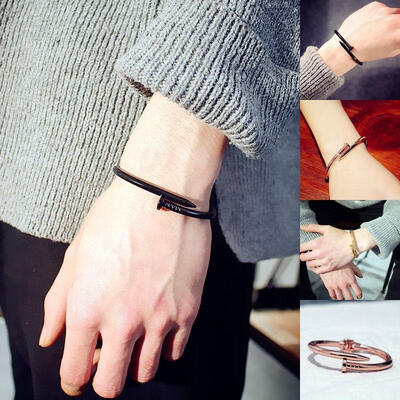 

Hot Nail Design Bangle Cuff Bracelet Bangle Chain Nail bracelet Titanium steel