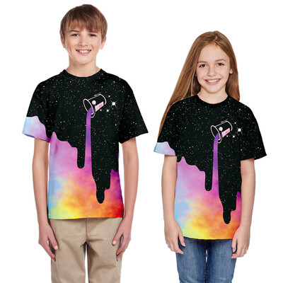 

Teen Toddler Kid Girls Boys Summer 3D Print Cartoon T-shirt Tops Casual Clothes