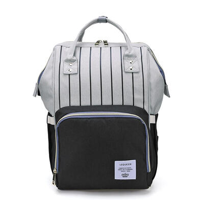 

Stripes Mummy Diaper Handbag Waterproof Large USB Port Maternity Backpacks