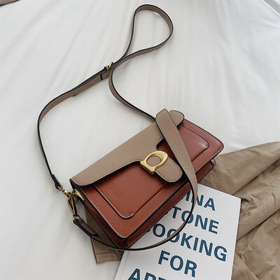 

Girls small bag female new Korean fashion contrast color small square bag casual shoulder Messenger bag tide
