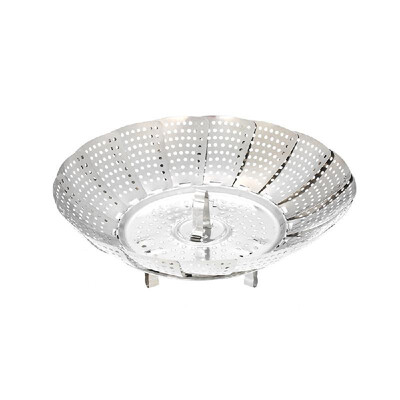 

Steaming Plate Stainless Steel Steamer Foldable Drain Dish Food Steamer Steaming Rack Vegetable Fruit Steamer Basket Pot Vapor Coo