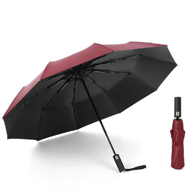 

Auto OpenClose Windproof Travel Umbrella with UV Protection Tefloning Coating 10 Ribs Automatic Canopy 23inch Folding Umbrella