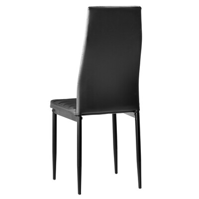 

6pack High Backrest Dining Chairs Home Furniture Room Seat PU & Iron Tube Black