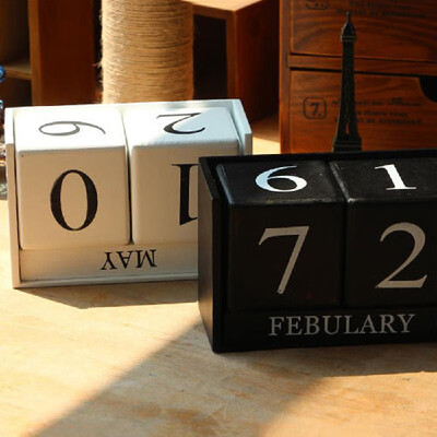 

Wooden Calendar Home Decoration Ornaments Living Room Desktop Display Perpetual Calendar Photography Props