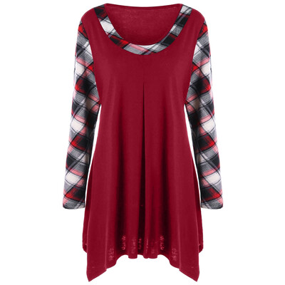 

Plus Size Plaid Trim Tunic T-shirt