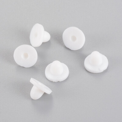 

Rubber Ear Nuts Findings Half Drilled White 65x65x5mm Half Hole 15mm
