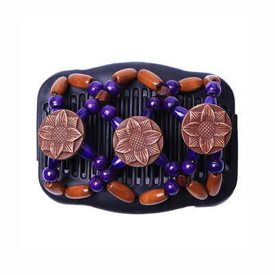 

〖Follure〗Women Magic Acrylic Vintage Hair Comb Double Clips Wooden Hair Slide