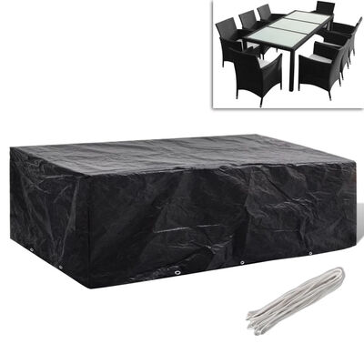 

Garden Furniture Cover 8 Person Poly Rattan Set 118" x 55