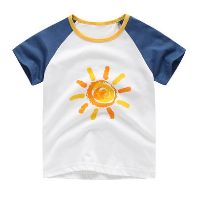 

Cartoon Print Tees Tops Kids Girls Boys Short Sleeve Summer Cotton T-shirts