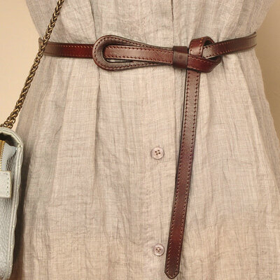 

Dress belt casual simple wild Korean with sweater skirt female fine knotted leather belt