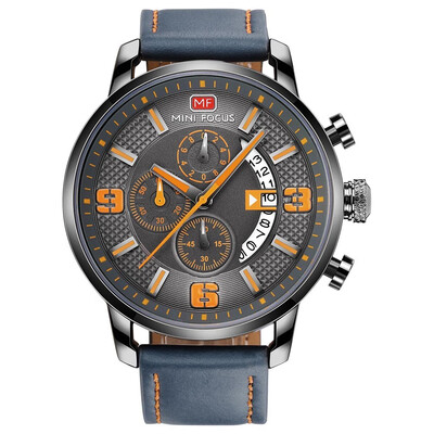 

BOFUTE Mens Watch Sports Leisure Quartz Watches Calendar Waterproof Genuine Leather Strap 0025G