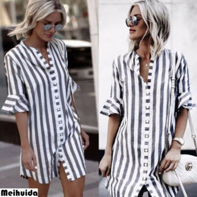 

Womens Loose Long Sleeve Cotton Casual Blouse Shirt Tunic Tops Fashion Blouse