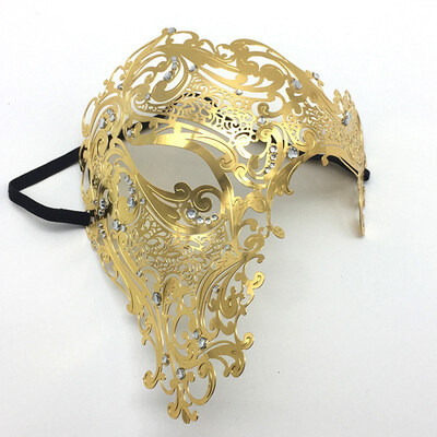

FUNNYBUNNY Mens Half Face Mask Metal Venice Mens One-eyed Mask Scary Halloween Mask Party Adults New Year New Year