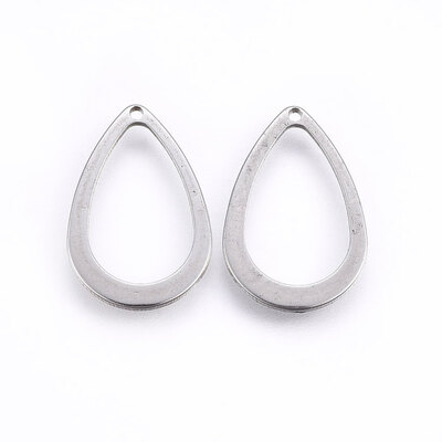 

304 Stainless Steel Pendants Drop Stainless Steel Color 17x115x08mm Hole 08mm