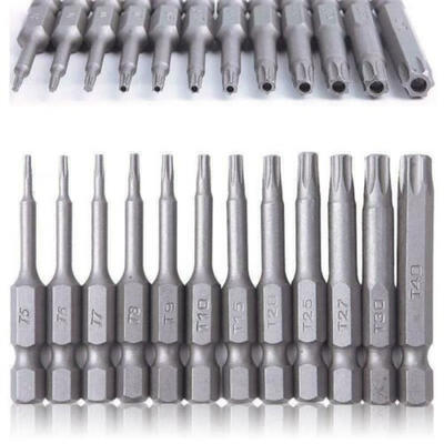

12PCS Torx Screwdriver Drill Bit Set 100MM Extra Long Hex Security Magnetic Head