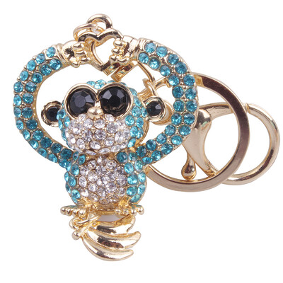 

Creative diamond drop oil monkey alloy key chain car pendant small gifts