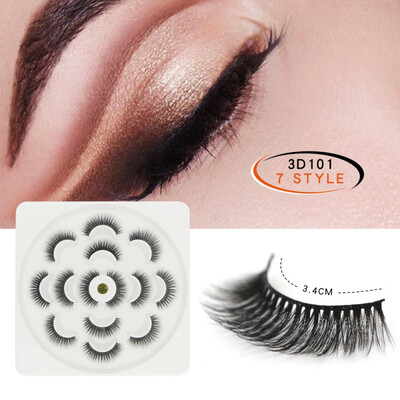 

7 pair 3D Mink Lashes Natural Long False Eyelashes Dramatic Volume Fake Lashes Makeup Eyelash Extension Silk Eyelashes