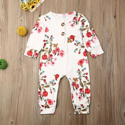 

Newborn Baby Kids Girls Infant Romper Jumpsuit Bodysuit Cotton Outfit Set 0-24M